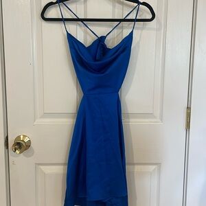 Satin open back dress